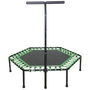   Sobna fitness trampolina šesterokutnog oblika, promjera 136 cm, s rukohvatom