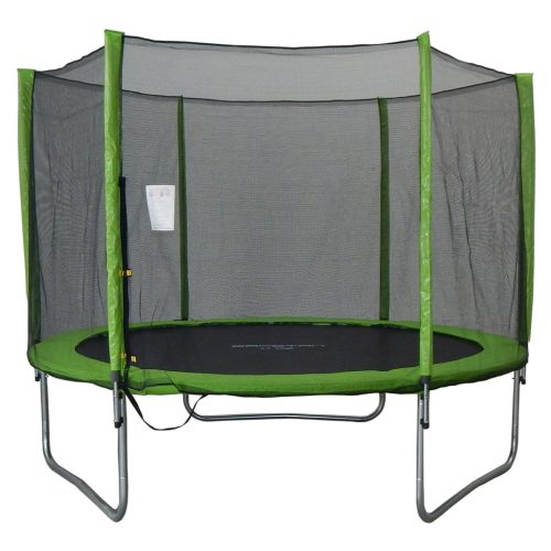 Capetan® Omega trampolin promjera 244 cm sa zaštitnom mrežom,u Lime boji - ojačana konstrukcija, trampolin s sigurnosnom mrežom, 2cm debela spužva za zaštitu opruga