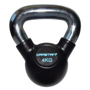   Capetan®Professional Line Čelični kettlebell 4Kg s gumenim premazom i kromiranom ručkom