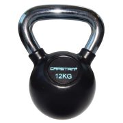   Capetan®Professional Line Čelični kettlebell 12Kg s gumenim premazom i kromiranom ručkom