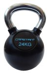 Capetan®Professional Line Čelični kettlebell 24Kg s gumenim premazom i kromiranom ručkom