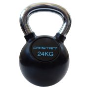   Capetan®Professional Line Čelični kettlebell 24Kg s gumenim premazom i kromiranom ručkom